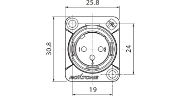 ROXTONE RX3MD-BG ПАНЕЛИНАЯ РОЗЕТКА XLR MALE 3-контактная