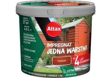 ALTAX Impregnat Jedna Warstwa 4,5L mahoń