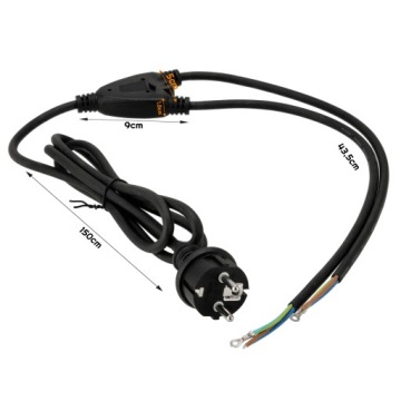 Кабель силовой 2м 1/2 с заземлением 3Г 3х0,75