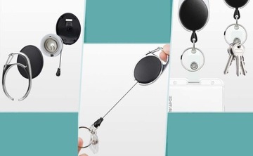 2x ВЕРЕВОЧНЫЙ ПОВОДОК С ТЯЖЕЛОЙ КАТУШКОЙ ДЛЯ НАБОРА Удостоверительных карточек