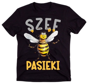 Koszulka dla pszczelarza Szef pasieki z pszczołą roz L