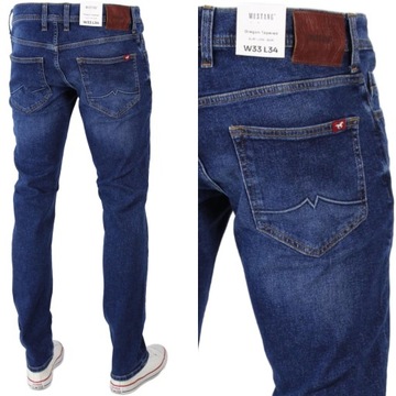 MUSTANG OREGON TAPERED SLIM SPODNIE JEANS _ W35 L36