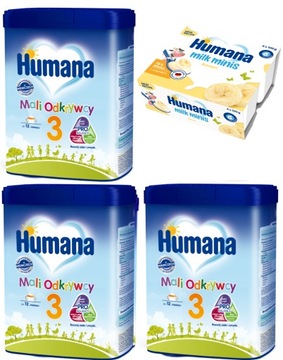 Humana 3 650g po 12 miesiącu x 3 szt +GRATIS Deserek jogurtowy bananowy