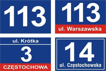 TABLICZKA ADRESOWA numer budynku 15x21cm PCV