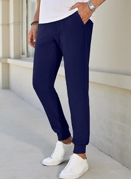 Elegancity Mens Rozciągliwe spodnie Chino z kieszeniami r.XL