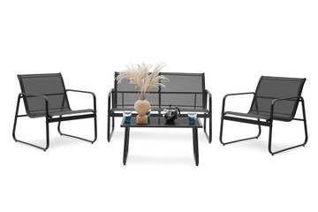 Meble ogrodowe zestaw wypoczynkowy ogrodowy 4 częściowy krzesła sofa stół