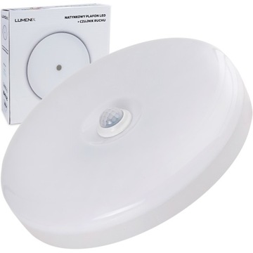 PANEL plafon sufitowy LED NATYNKOWY SLIM OKRĄGŁY 18W 1620lm CZUJNIK RUCHU