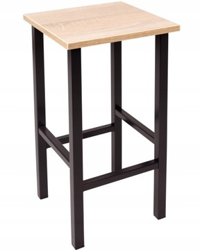 Solidny HOKER metalowy loft -mebel ZŁOŻONY bez skręcania- taboret - H58/kw
