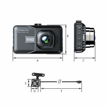 Kamera samochodowa Manta przód/tył FHD Karta 32GB