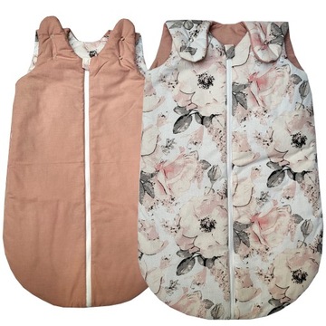 ŚPIWOREK do spania dla noworodka 1.5 TOG całoroczny bawełna 100% 75 x 43 cm