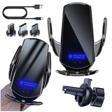 UCHWYT DO AUTA ŁADOWARKA QI 15W DO IPHONE 15/14/13