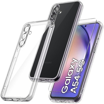 Etui do Samsung A54 5G WZMACNIANE 360° CLEAR Szkło