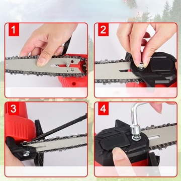 АККУМУЛЯТОРНАЯ ЦЕПНАЯ ПИЛА ЭЛЕКТРОПИЛА + 2 АККУМУЛЯТОРА + 4 ЦЕПИ