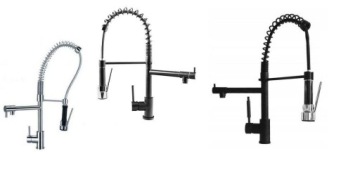 КУХОННЫЙ смеситель с 2 изливами, черный, мойка из гранита