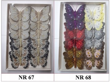 M1 Разноцветные бабочки, бабочки на зажимах для штор 8см/12шт 32 узора