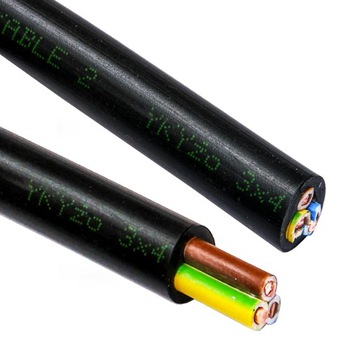 1m kabel energetyczny ziemny do ziemi 3 x 4mm YKY 3x4mm 1KV UV drut