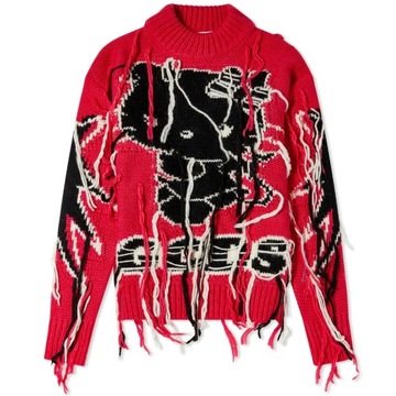 GCDS Hello KItty Sweter Różowy z Frędzlami Unisex XL