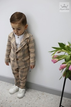 КОСТЮМ ИЗ ХЛОПКА В КЛЕТКУ ДЛЯ МАЛЬЧИКОВ 92 98