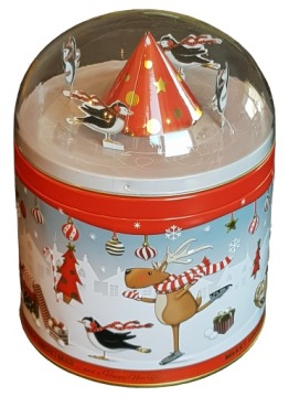 Металлическая МУЗЫКАЛЬНАЯ ШКАТУЛКА 17х13 см Рождественский подарок