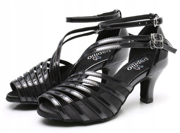 BUTY DO TAŃCA TANECZNE DELIKATNE CZARNE OBCAS 6cm