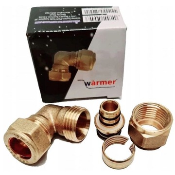 PRZEJŚCIÓWKA KOLANO Z MIEDZI NA PEX 15X16 ADAPTER