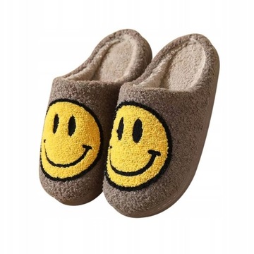 KAPCIE CIEPŁE KLAPKI SMILEY MINKA UŚMIECH 43-44
