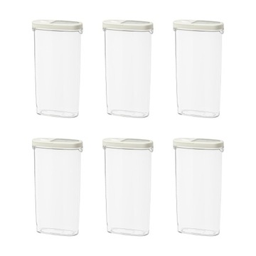 6 szt. IKEA 365+ Pojemnik na suchą żywność/pokr - przezroczysty/biały 2.3