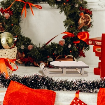 9 шт. МИНИАТЮРНЫЕ ДЕРЕВЯННЫЕ УКРАШЕНИЯ САНЕЙ