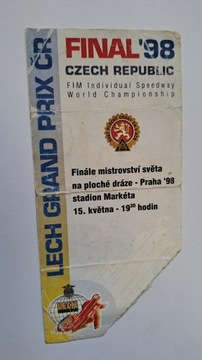 GRAND PRIX CZECH 15-04-1998 PRAGA ŻUŻEL SPEEDWAY