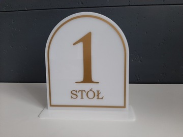 Numery winietki na stół, wesele, ślub cyfra pleksa