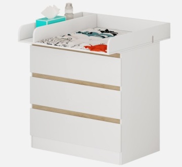 Комод Для Пеленання з 3 шухлядами Woltu 78 x 80 x 48 см