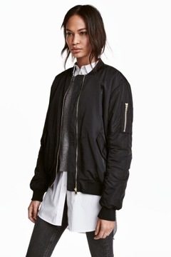 H&M bomberka czarna kurtka bomber oversize XS