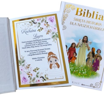 Biblia KOMUNIA prezent pamiątka chrzestnej babci