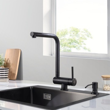 Смеситель для кухни складной под окно-90 матовый черный