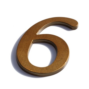 НОМЕР ДОМА, ЦИФРЫ ДЛЯ ДОМА, БУКВЫ коричневые транс 6