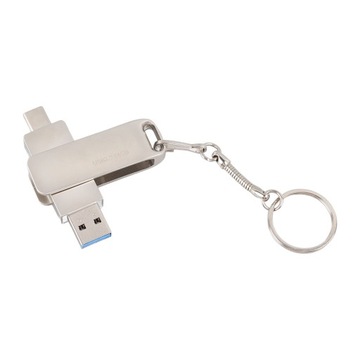 metalowy dysk U 2 w 1, obrotowy, 64 GB, dwuportowy, metalowy dysk flash USB typu C, f