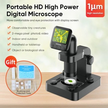 Цифровой микроскоп со светодиодным экраном 2MP RGB 20-100x