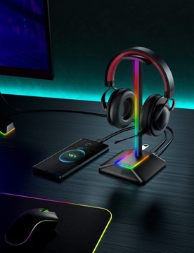 ПОДСТАВКА ДЛЯ ИГРОВЫХ НАУШНИКОВ RGB LED РУЧКА USB