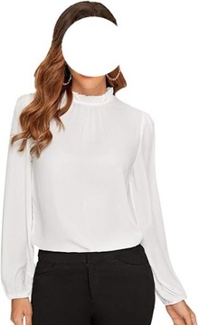 Koszula damska elegancka długi rękaw biała rozmiar XL
