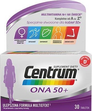 CENTRUM ONA 50+ 30 TABL WITAMINY DLA KOBIET