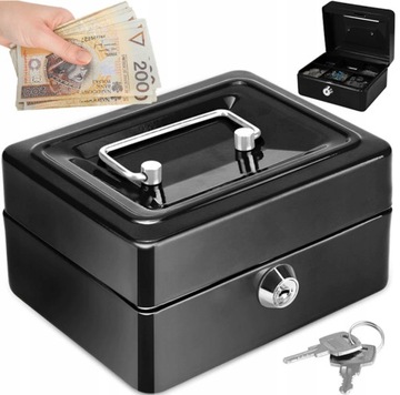 CZARNY METALOWY ORGANIZER NA PIENIĄDZE SOLIDNY