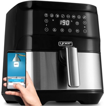 Frytkownica beztłuszczowa Yoer 1700W 6L +Ruszt WiFi Programator +Separator