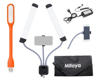 LAMPA KOSMETYCZNA LED 2W1 + TORBA - MITOYA MTY-176 DO MAKIJAŻU I RZĘS