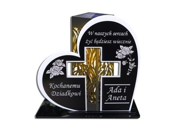 Znicz Solarny PODSTAWKA POD ZNICZ STATUETKA NA GRÓB GRAWER plexi