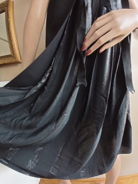 SPORTMAX sukienka plisowana na tyle z jedwabiem M