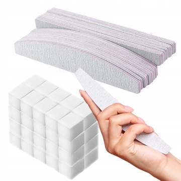 50x PILNIK ŁÓDKA do paznokci 180 240 + gratis blok