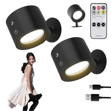 KINKIET LED LAMPK DO CZYTANIA KULKA MAGNETYCZNA 160LM 2000MAH 17LED 5W 2SZT