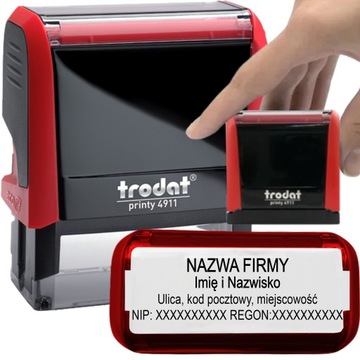 PIECZĄTKA TRODAT 4911 DO 4 LINII FIRMOWA IMIENNA BIUROWA PROJEKT + GUMKA
