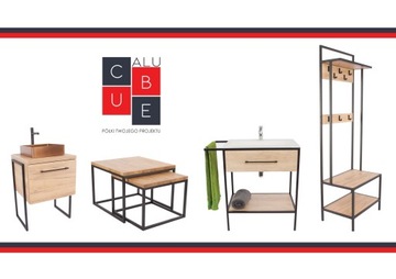 KONSOLA LOFT DĄB INDUSTRIALNA PRESTIGE 90x30x75