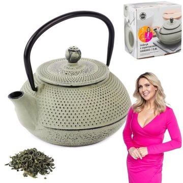 Żeliwny IMBRYK DO HERBATY +ZAPARZACZ CZAJNICZEK do herbaty AROMAT 100%